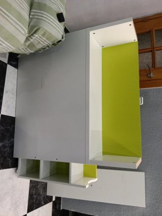 Mueble Zapatero Blanco y Verde