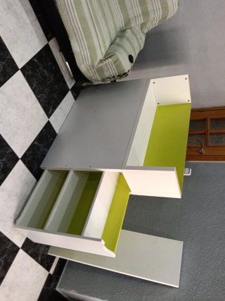 Mueble Zapatero Blanco y Verde