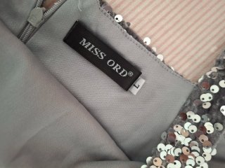 Vestido plateado lentejuelas