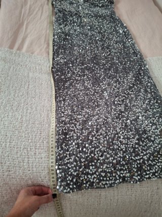 Vestido plateado lentejuelas