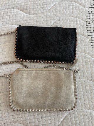 2 Bolsos Zara Negro y Plateado