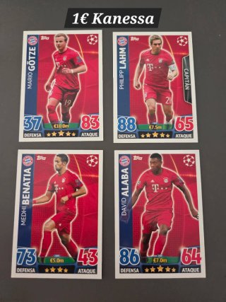 Lote 4 cromos Topps Champions League