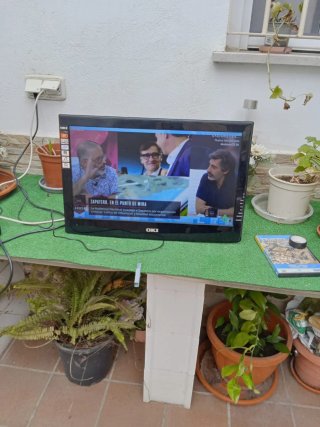 Televisión OKI 21 con soporte de pared