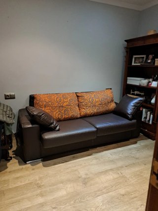 Sofá Cama Marrón y Naranja
