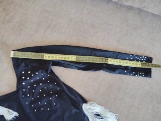 Maillot Gimnasia Rítmica Negro con Flecos