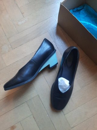 Zapatos Camper Tacón Negro y Verde