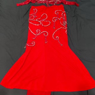 Traje de Danza del Vientre Profesional - Rojo