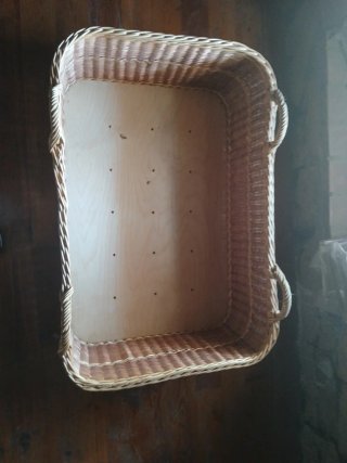 Cesta grande mimbre para cachorros