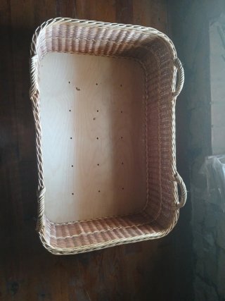 Cesta grande mimbre para cachorros