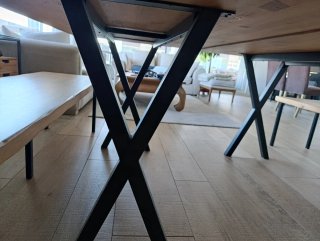 Mesas de  Comedor Industrial Madera y Bancos 2 y 2