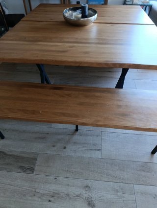 Mesas de  Comedor Industrial Madera y Bancos 2 y 2
