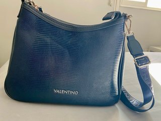 Bolso Valentino Azul Marino Piel Serpiente