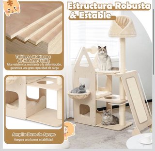 Árbol rascador gato 162cm madera maciza