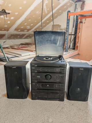 Minicadena Philips AS 445 Tocadiscos + Altavoces