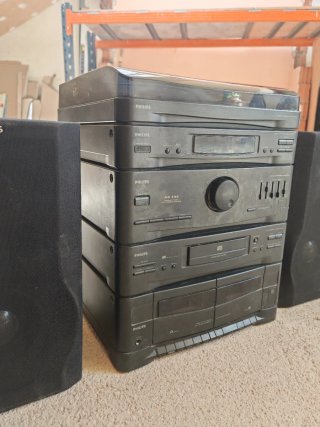 Minicadena Philips AS 445 Tocadiscos + Altavoces