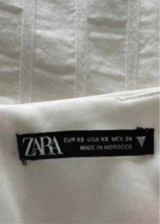 Vestido blanco Zara cut-out talla XS