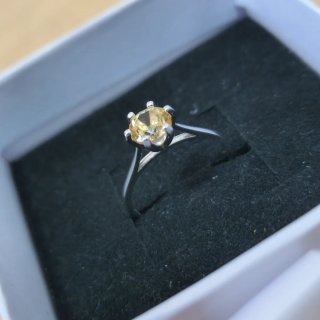 Anillo Plata 925 con Circonita Amarilla