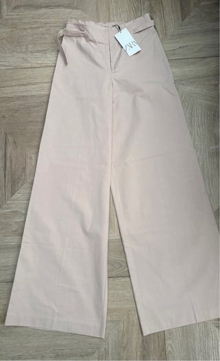 Pantalón Zara Rosa Tiro Alto