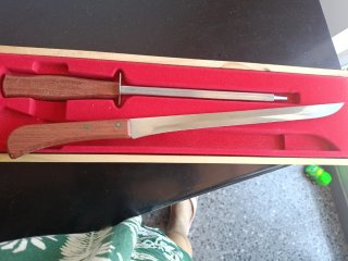 Set Cuchillos Jamonero Madera y Metal