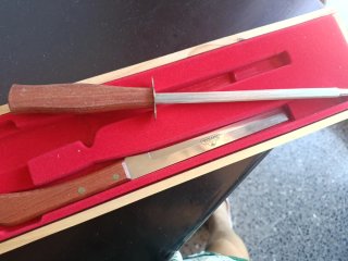 Set Cuchillos Jamonero Madera y Metal