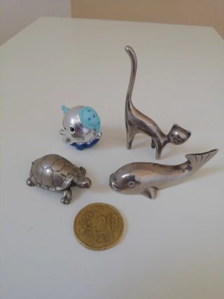Lotto 4 miniature argentate
