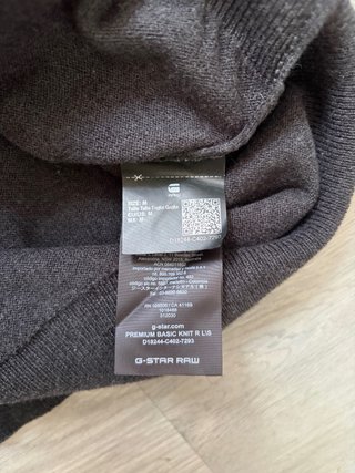 Jersey G-Star RAW Hombre Talla M Gris