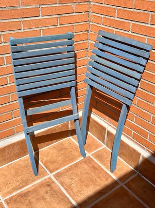 Silla plegable madera azul Habitat