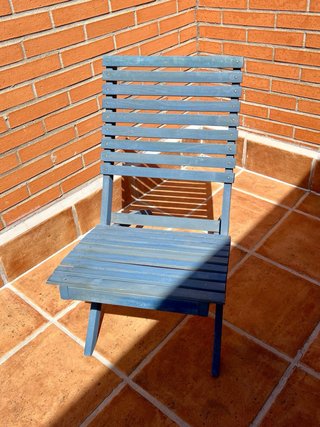 Silla plegable madera azul Habitat