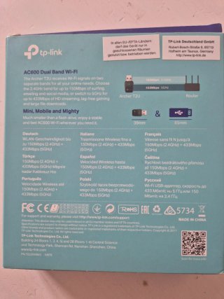 Adaptador WiFi USB TP-Link AC600 Archer T2U