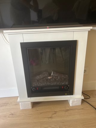 Chimenea Eléctrica Blanca y Negra