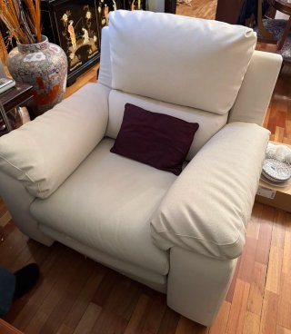 Sillón Individual Ecopiel Reclinable Blanco