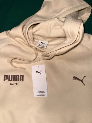 Sudadera Puma Beige con Logo Marrón