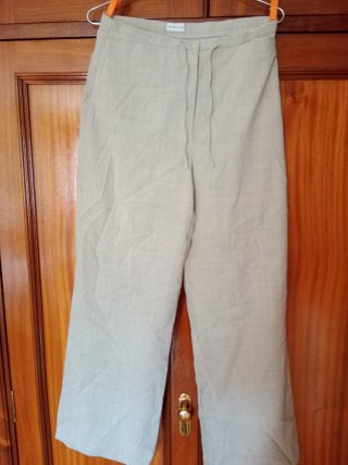 2 Pantalones Lino Mujer Talla 40/39