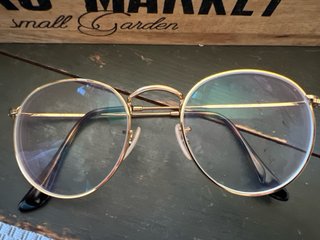 Montura Gafas Ray-Ban Redondas Doradas y Negras