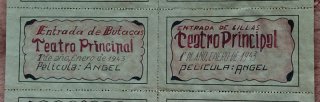 Entrada de cine hecha a mano 1943