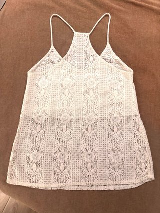 Camiseta tirantes encaje blanco