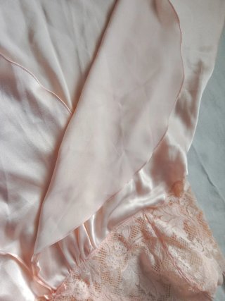Conjunto lencería camisón corto, braga rosa palo