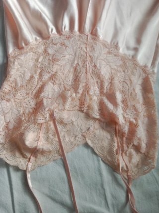 Conjunto lencería camisón corto, braga rosa palo