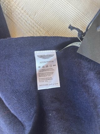 Bufanda Aston Martin azul y naranja