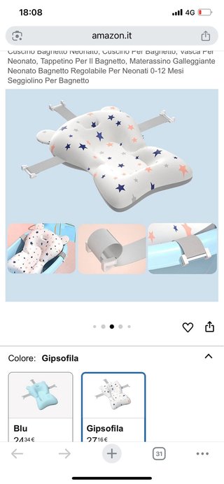 Riduttore bagno neonato stelle