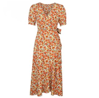 Vestido floral cruzado de la t. 40 a 46
