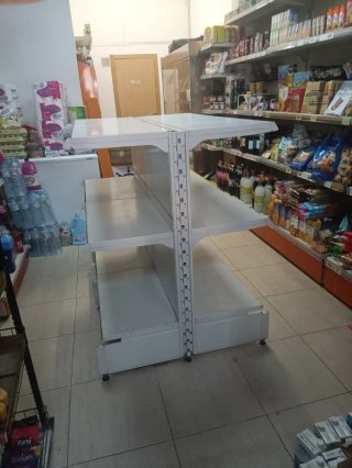 Estantería Góndola Tienda Metálica Blanca