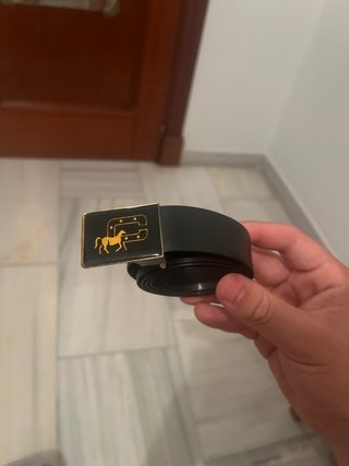 Cinturón Celine Paris Vintage Negro y Dorado