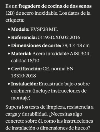 Fregadero Luisina EVSP28 MIL 2 cubetas