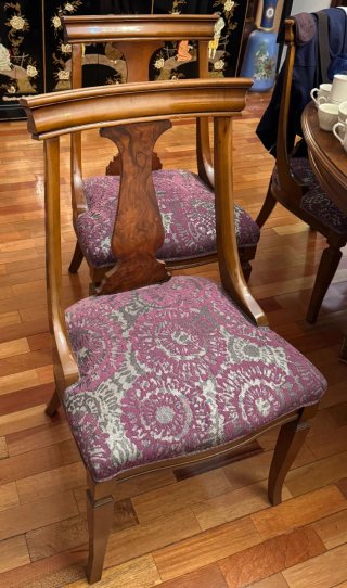 6 Sillas De Madera Con Tapizado Floral