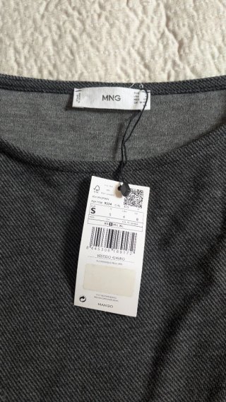 Vestido Mango manga larga gris talla S