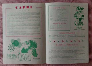 Programa Cine Capri Clark Gable Sofia Loren