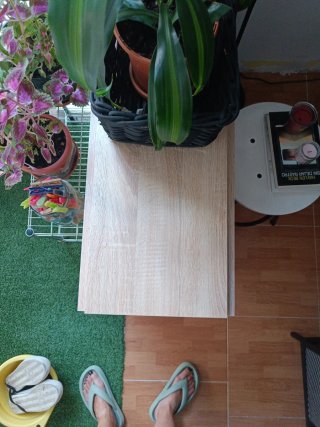 Mesa plegable comedor madera y blanco