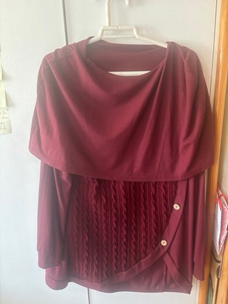 Jersey mujer cuello drapeado talla única
