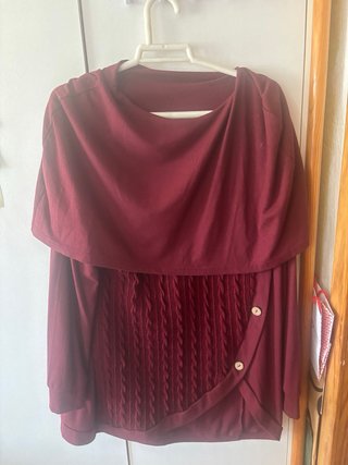 Jersey mujer cuello drapeado talla única